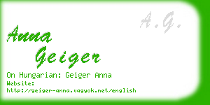 anna geiger business card